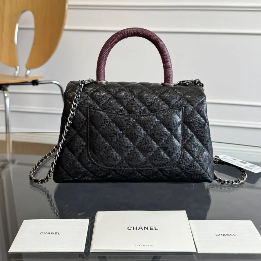 Chanel Coco Handle Black 19cm / 24cm / 29cm Quilted Caviar Leather Crossbody Bags Top-Handle Bags