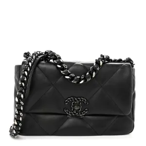 Chanel 19 Medium Flap Bag – Quilted Lambskin   Silver Hardware