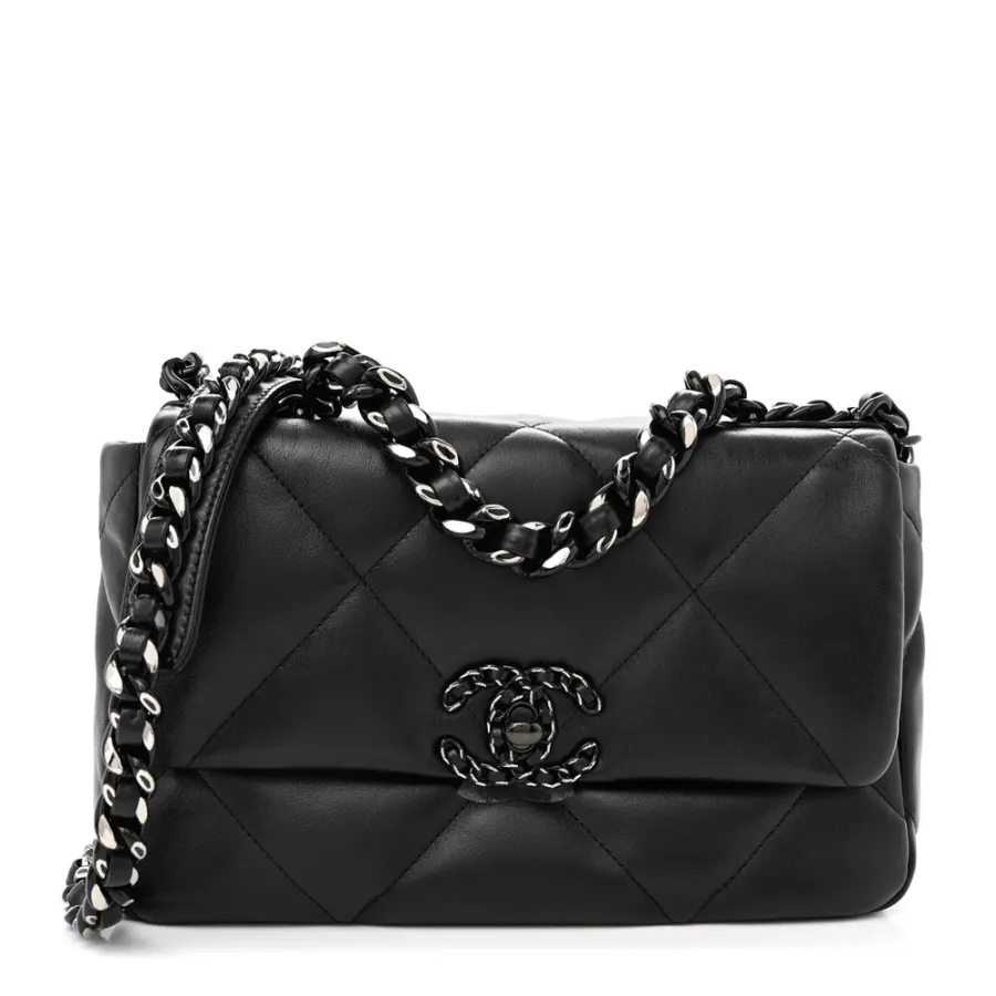 Chanel 19 Medium Flap Bag – Quilted Lambskin   Silver Hardware