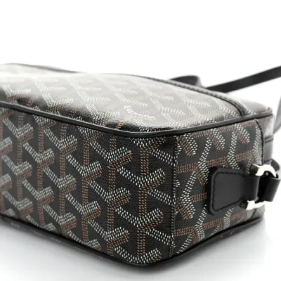 Goyard Sac Cap Vert PM Black Goyardine Canvas Silver Hardware