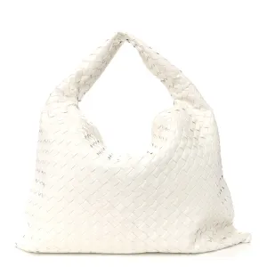 Bottega Veneta Large Intrecciato Hop White Nappa Leather
