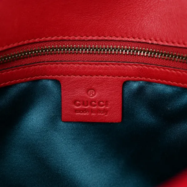 Gucci Medium GG Marmont Shoulder Bag Hibiscus Red Velvet Matelassé Leather Aged Gold Hardware - Image 2