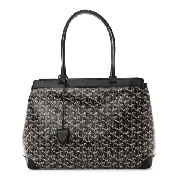 Goyard Bellechasse Biaude Tote MM Black Goyardine Canvas