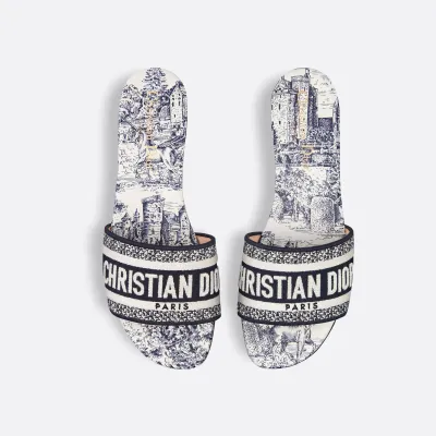 Dior square head flat bottom slippers