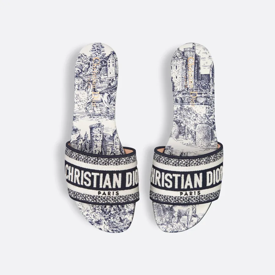 Dior square head flat bottom slippers