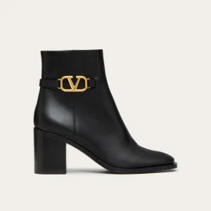 VALENTINO SIGNATURE Calf leather ankle boots (7.5cm high heel)