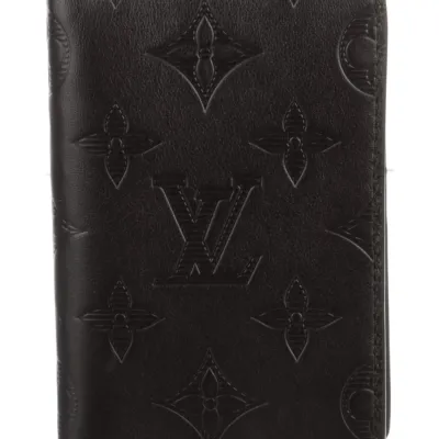 Louis Vuitton Small Pocket Organizer Black Monogram Calfskin Leather
