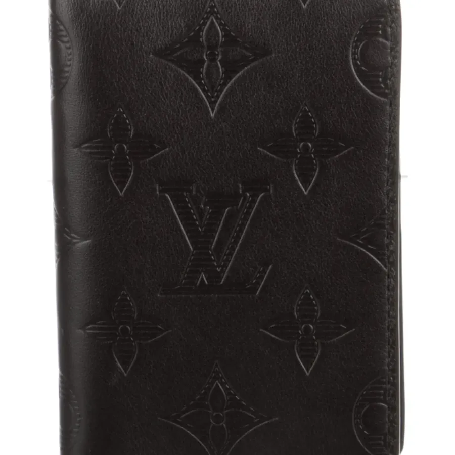 Louis Vuitton Small Pocket Organizer Black Monogram Calfskin Leather