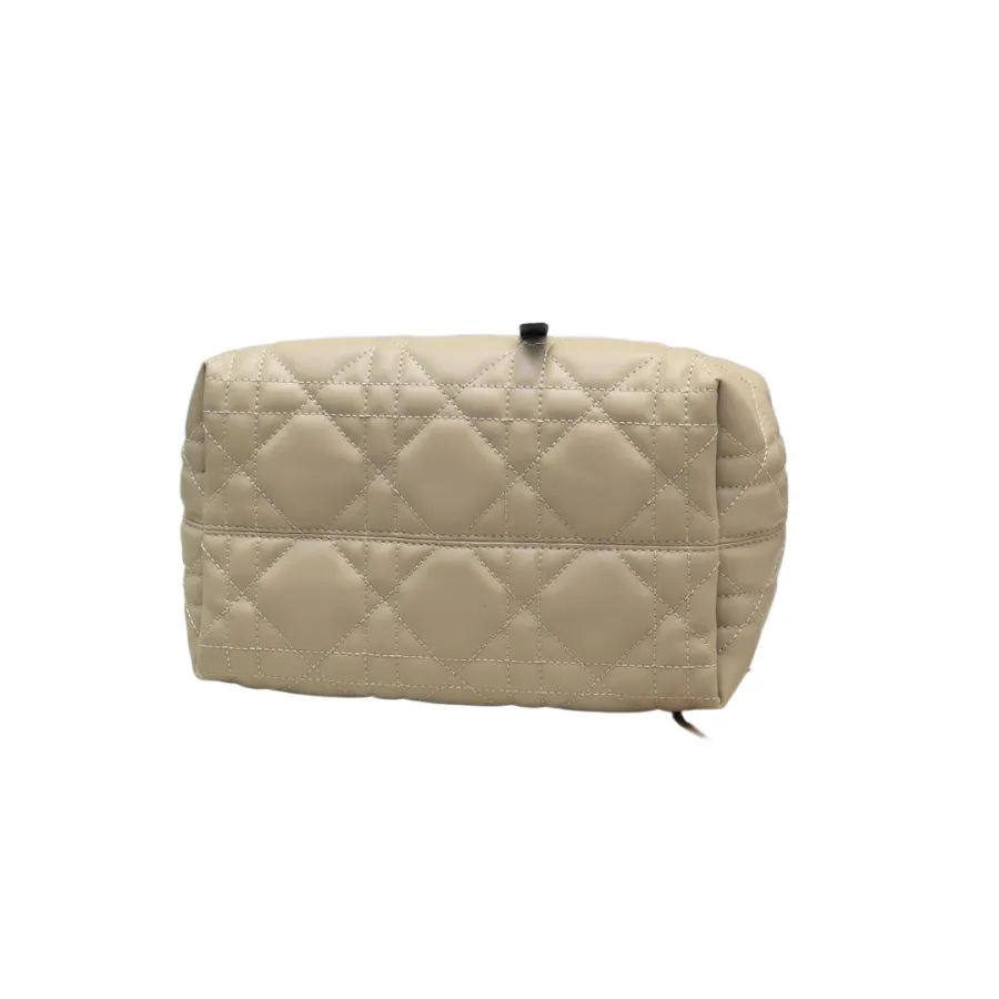 Dior Small Dior Toujours Bag In Beige And Black Macrocannage Calfskin With Light Gold Hardware