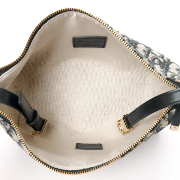 Dior Medium DiorTravel Nomad Pouch Blue Oblique Canvas Gold Hardware - Image 7