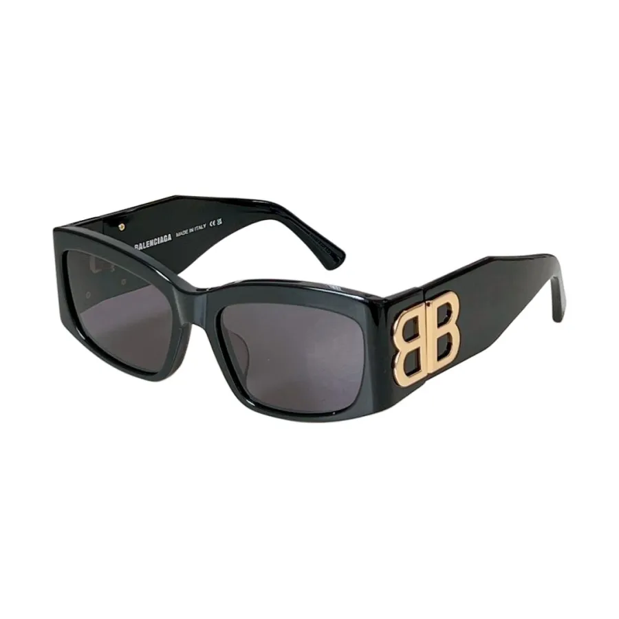 Balenciaga square frame leopard/black/white/black gold glasses color Size 56口18-125