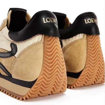 LOEWE Nylon and matte suede smooth sneakers