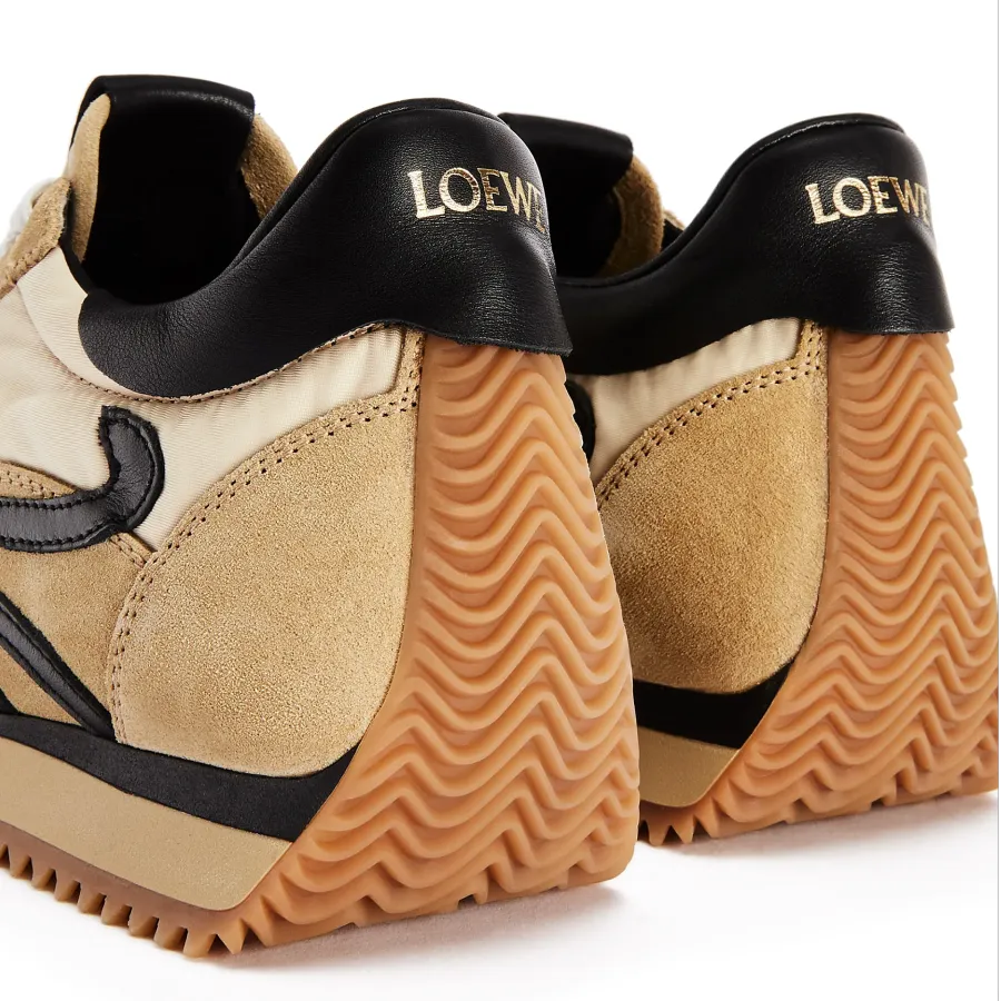 LOEWE Nylon and matte suede smooth sneakers