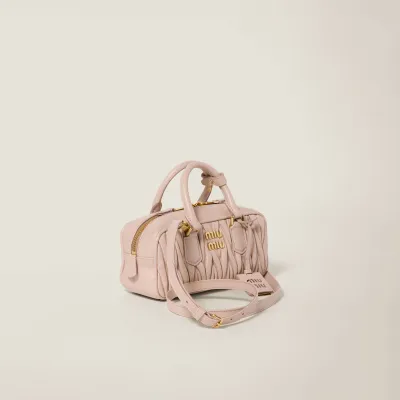 Miu Miu Arcadie matelassé Quilted Lambskin Leather Pink Top-Handle Bags