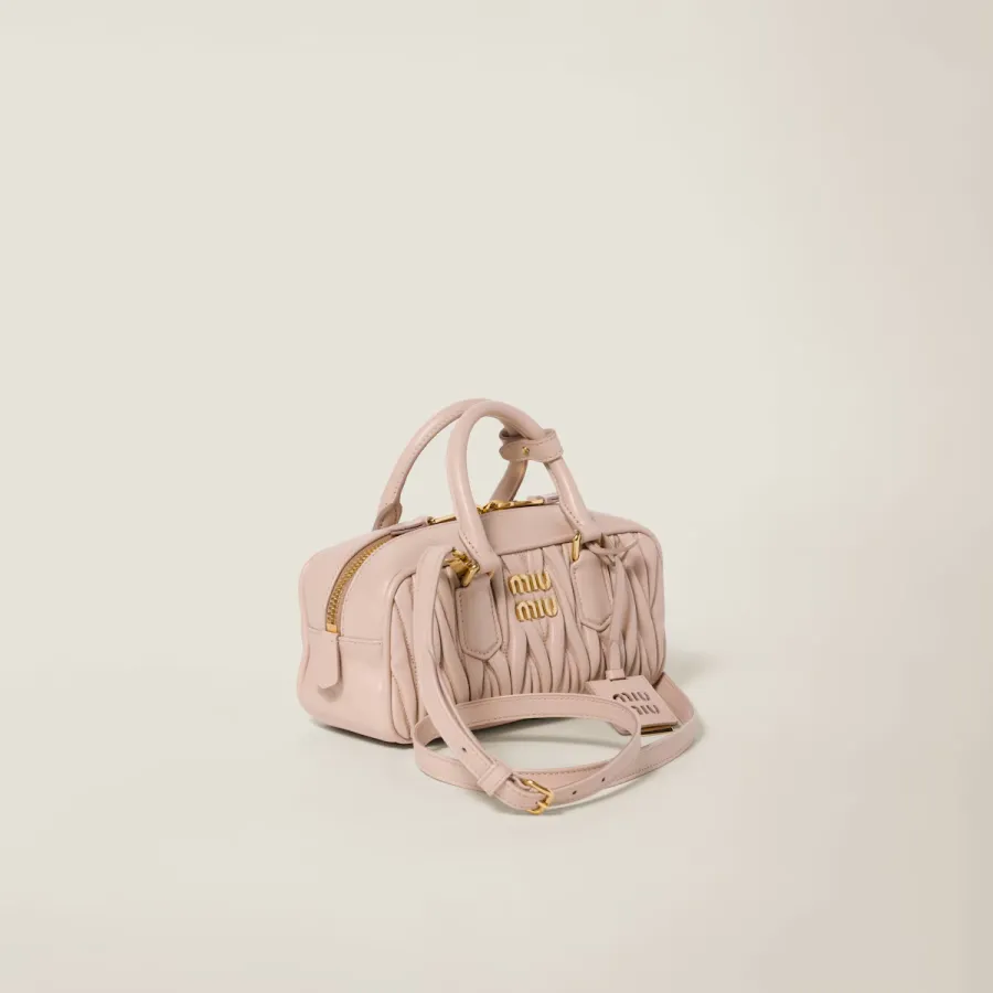 Miu Miu Arcadie matelassé Quilted Lambskin Leather Pink Top-Handle Bags