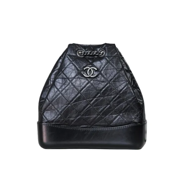 Chanel Black / Blue / White / Pink / Milk tea color Quilted Leather Backpacks