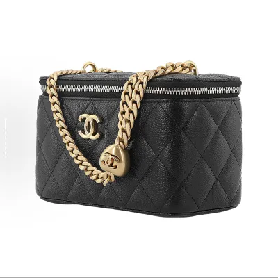 Chanel 23P Black Quilted Caviar Leather Gold Hardware