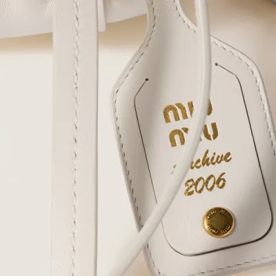 Miu Miu Joie Nappa Quilted Lambskin Leather white Shoulder Bags