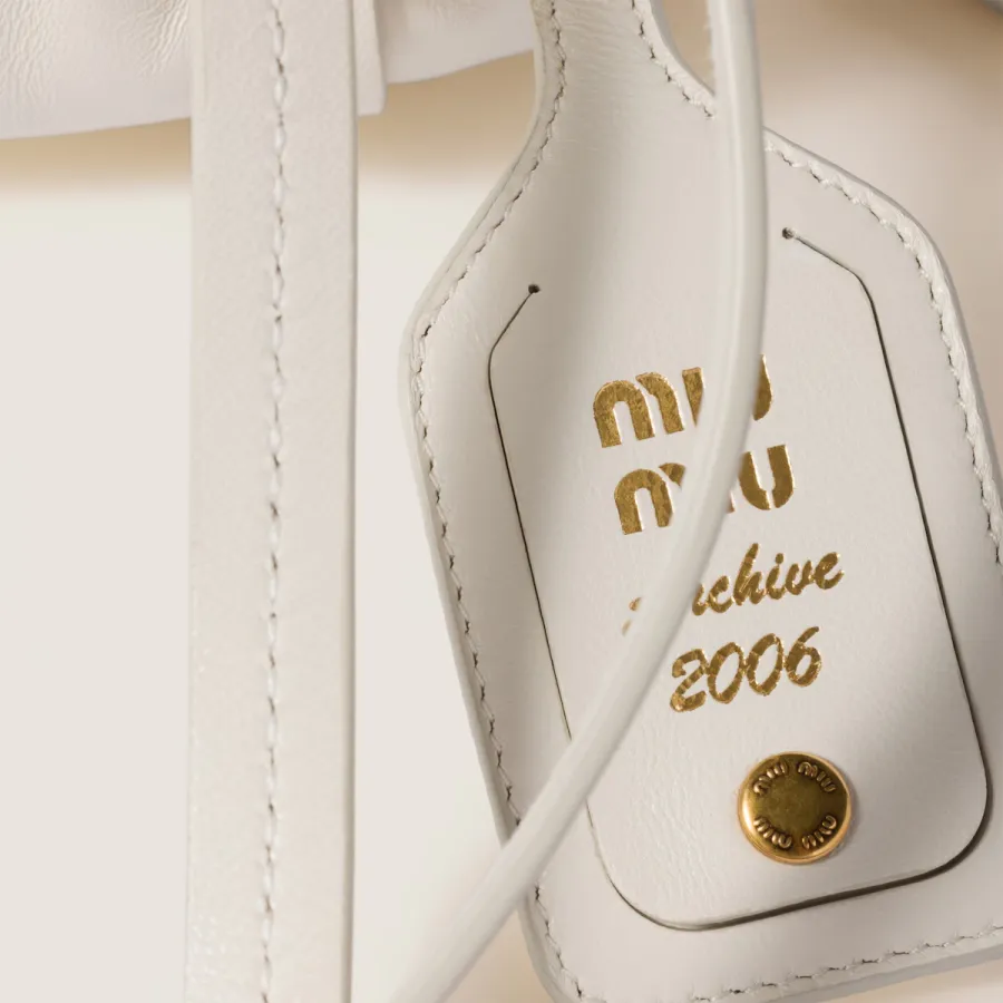 Miu Miu Joie Nappa Quilted Lambskin Leather white Shoulder Bags