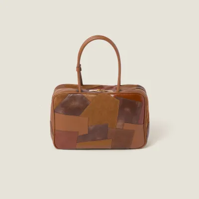Miu Miu Beau Leather / Suede splicing Brown Top-Handle Bags