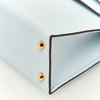 Hermès Mini Kelly Sellier 20 Bleu Brume Chèvre Mysore Leather Permabrass Hardware