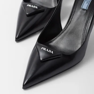 PRADA Shiny finish leather black High Heels Shoes
