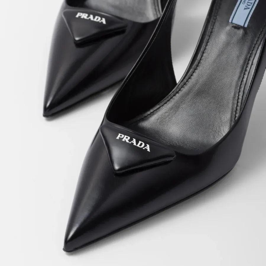 PRADA Shiny finish leather black High Heels Shoes