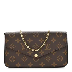 Louis Vuitton Pochette Felicie Chain Wallet PM Monogram Canvas Gold Hardware