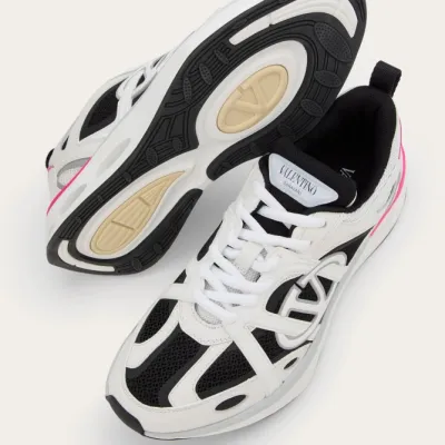 VALENTINO Women's calf leather and fabric sneakers