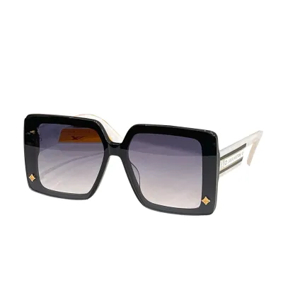 Louis Vuitton square frame glasses black gold/black white/white/blue orange/red/leopard color Size 67口14-145