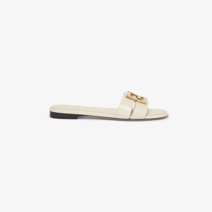 FENDI White leather sandals slippers