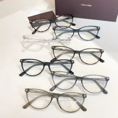 Tom Ford Cat Eye glasses leopard/blue/transparent/grey/citron/green/black color Size 54口16-145