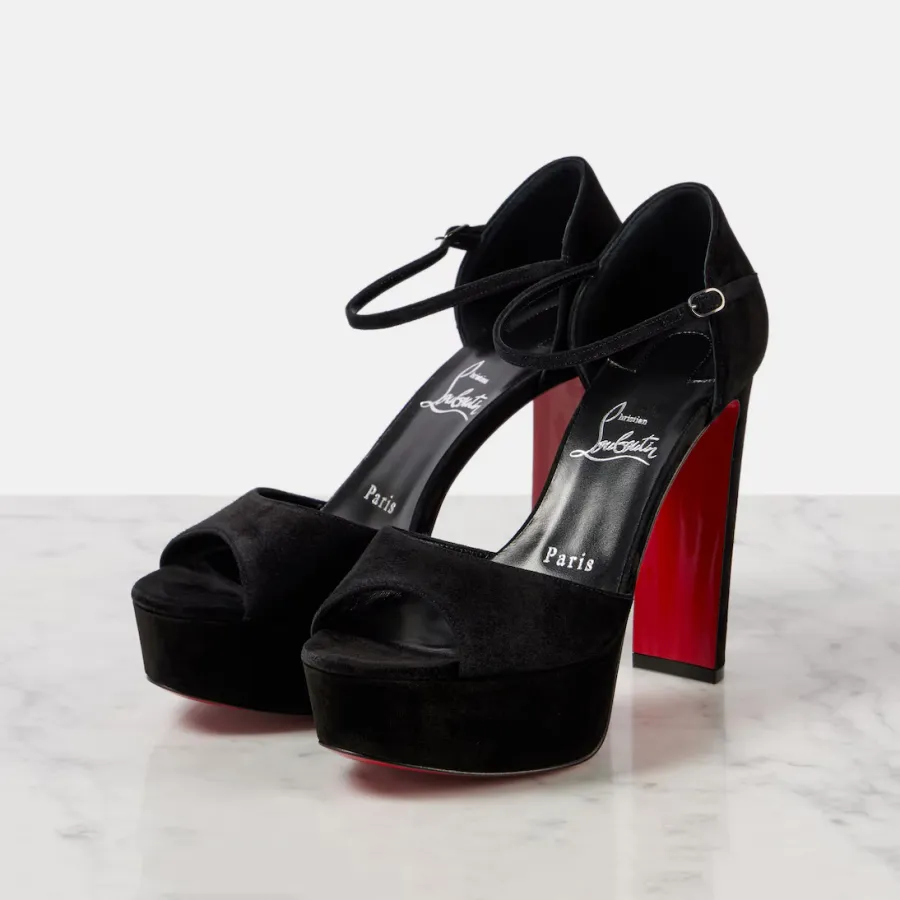 Christian Louboutin Black suede sandals with high heels