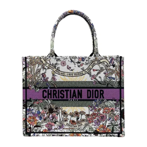 Dior Medium Dior Book Tote Ecru Multicolor Dior 4 Saisons Ete Soleil Embroidery