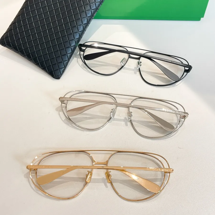 Bottega Veneta Pilot glasses black/silver/gold color Size 61口15-140