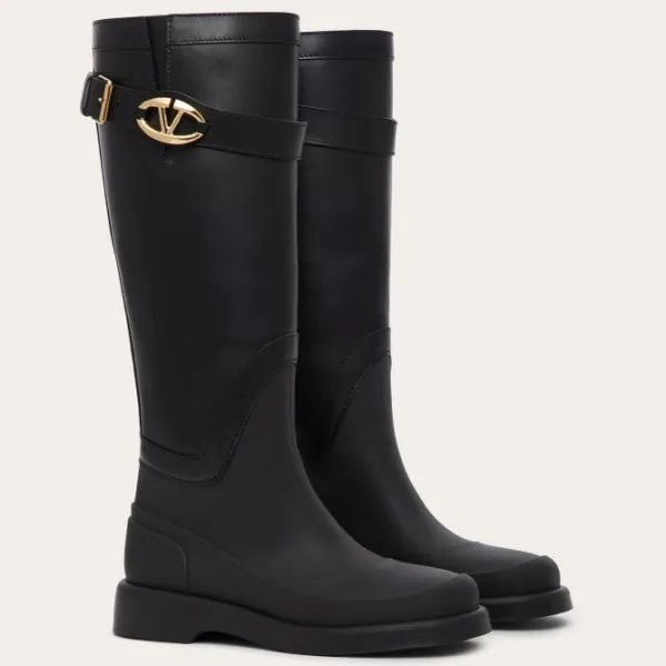 VALENTINO THE BOLD EDITION VLOGO Rubber wellies with calf leather boot - Image 2