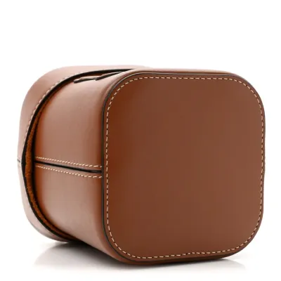 Celine Small Cuir Triomphe Box Tan Smooth Calfskin Leather Gold Hardware