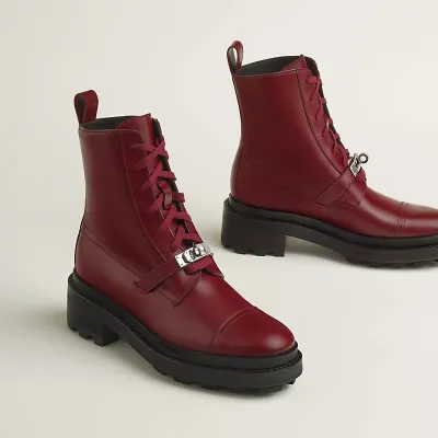 HERMES Funk Red ankle boots