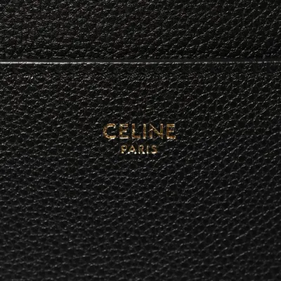 Celine Small Sangle Bucket Bag Black Soft Grained Calfskin Leather Gold Hardware