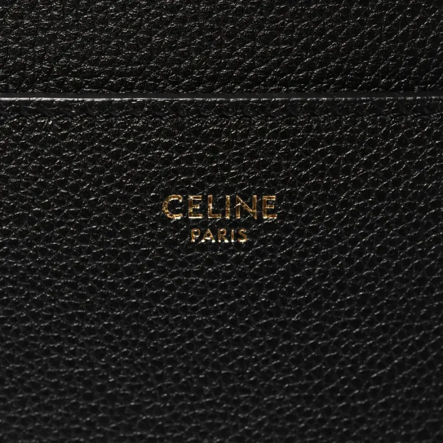 Celine Small Sangle Bucket Bag Black Soft Grained Calfskin Leather Gold Hardware