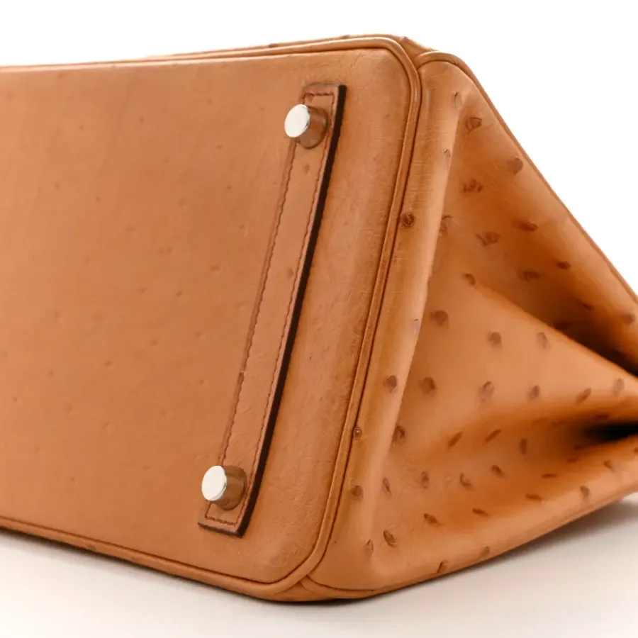 Hermès Birkin 30 Cognac Ostrich Leather Palladium Hardware