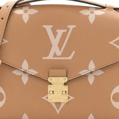 Louis Vuitton Pochette Metis PM Arizona Beige Giant Monogram Empreinte Leather Gold Hardware