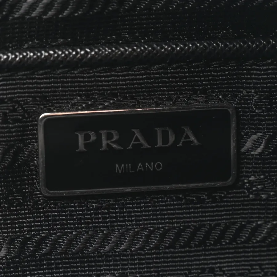 Prada Medium Pocket Double Zip Messenger Bag Black Re Nylon Vela & Saffiano Leather Silver Hardware