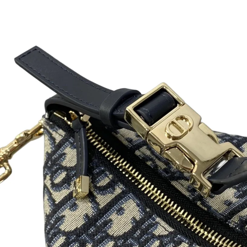 Dior Small D-Journey Bag in Blue Dior Oblique Jacquard Gold Hardware