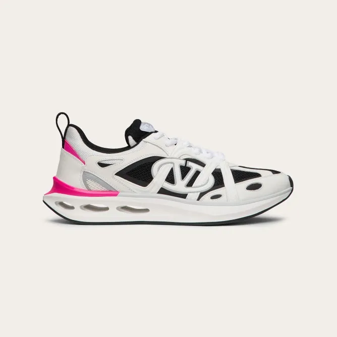 VALENTINO Women's calf leather and fabric sneakers