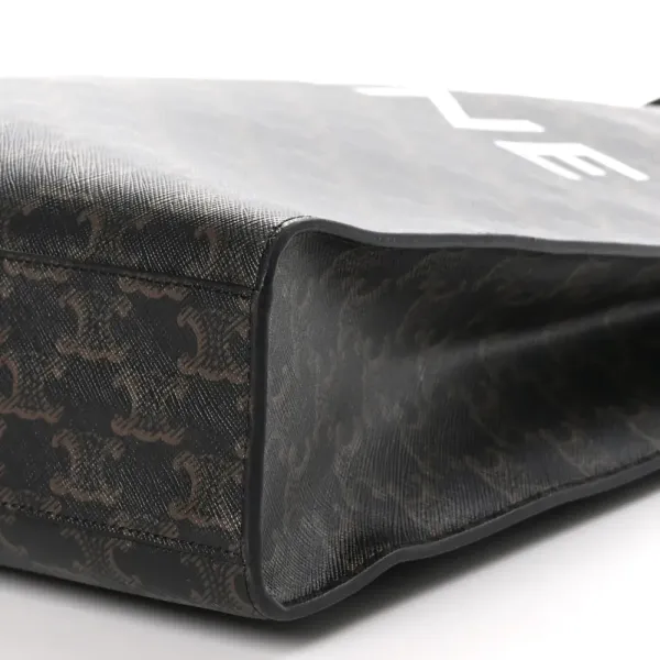 Celine Large Vertical Cabas Black Triomphe Canvas & Calfskin Leather - Image 5