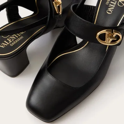 VALENTINO Calf leather strappy heels (6cm high heel)