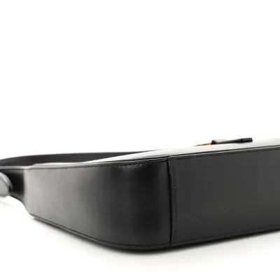 Saint Laurent Medium Le 5 À 7 Hobo Black Smooth Calfskin Leather Gold Hardware