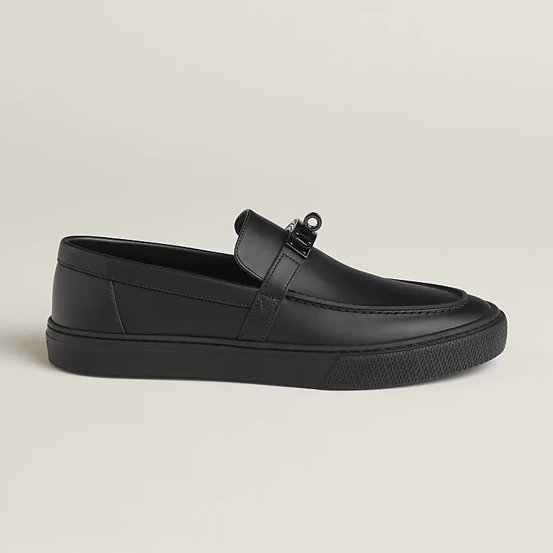 HERMES Game Black Loafers