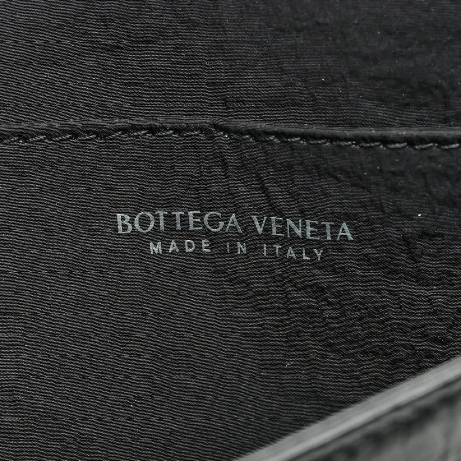 Bottega Veneta Small Intreccio Cassette Belt Bag Black Paper Calfskin Leather